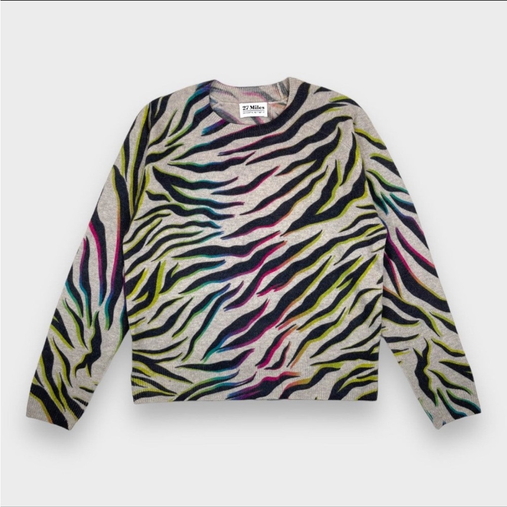 CASHMERE Colorful Zebra Pattern Women's Sweater